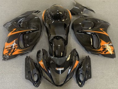 Custom 2008-2020 Suzuki GSXR 1300 Motorcycle Fairings - Glossy Black Orange UK