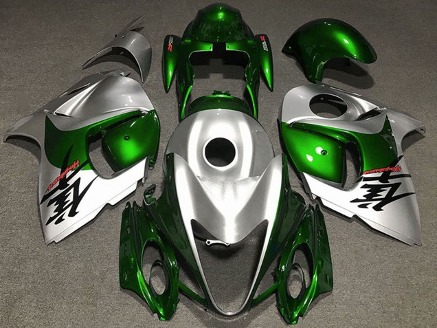 2008-2020 Suzuki GSXR 1300 Motorcycle Fairings - Glossy Green and Silver UK