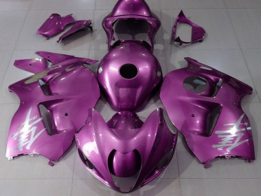 Custom 1996-2007 Suzuki GSXR 1300 Motorcycle Fairings - Glossy Pink Silver Logo UK