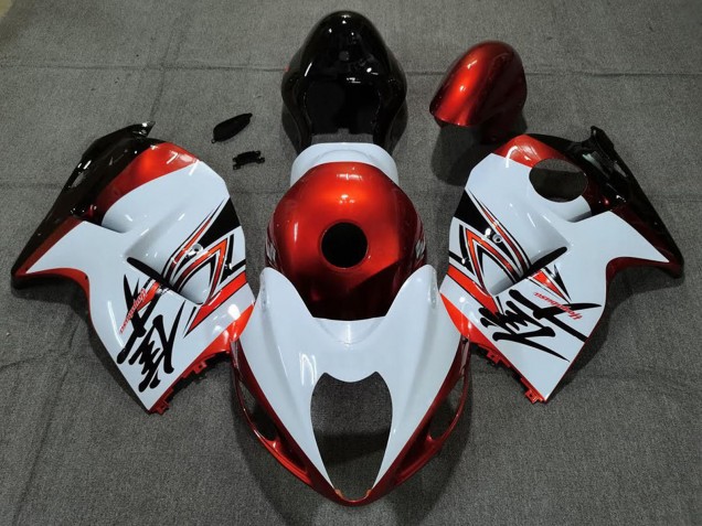 1996-2007 Suzuki GSXR 1300 Motorcycle Fairings - White Orange UK