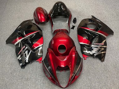 Custom 1996-2007 Suzuki GSXR 1300 Motorcycle Fairings - Maroon Red Black Style UK