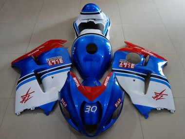Custom 1996-2007 Suzuki GSXR 1300 Motorcycle Fairings - Blue White Red UK