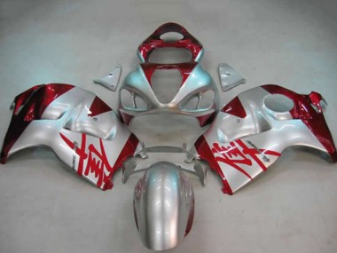 Custom 1996-2007 Suzuki GSXR 1300 Motorcycle Fairings - Silver Red UK