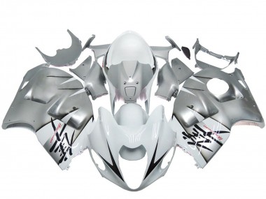 Custom 1996-2007 Suzuki GSXR 1300 Motorcycle Fairings - Silver White OEM Style UK