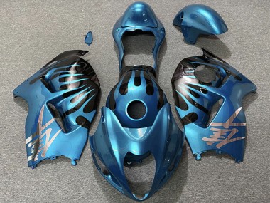 Custom 1996-2007 Suzuki GSXR 1300 Motorcycle Fairings - Sky Blue and Black UK