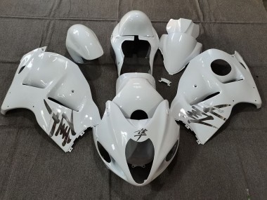 Custom 1996-2007 Suzuki GSXR 1300 Motorcycle Fairings - White OEM Style with Silver Decals UK