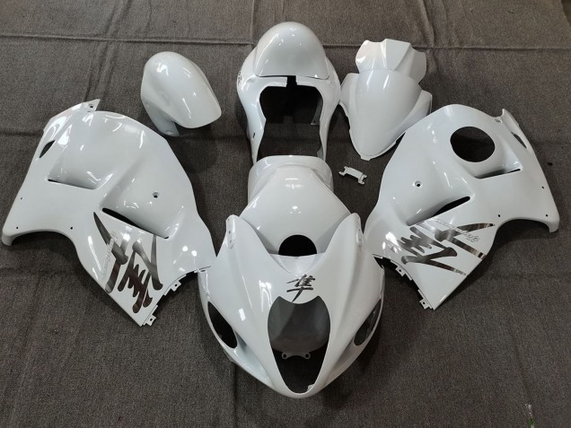 1996-2007 Suzuki GSXR 1300 Motorcycle Fairings - White OEM Style with Silver Decals UK
