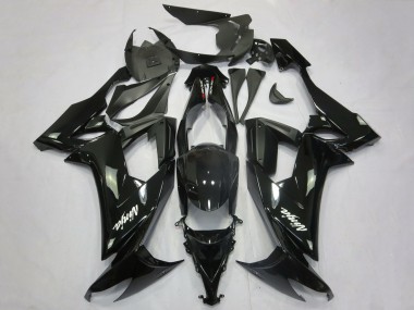Custom 2008-2010 Kawasaki ZX10R Motorcycle Fairings - Glossy Black Matte Black White Decal UK