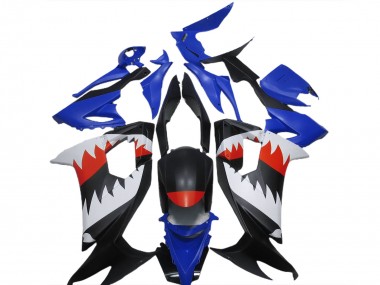 Custom 2008-2010 Kawasaki ZX10R Motorcycle Fairings - Blue Black White Red Shark UK