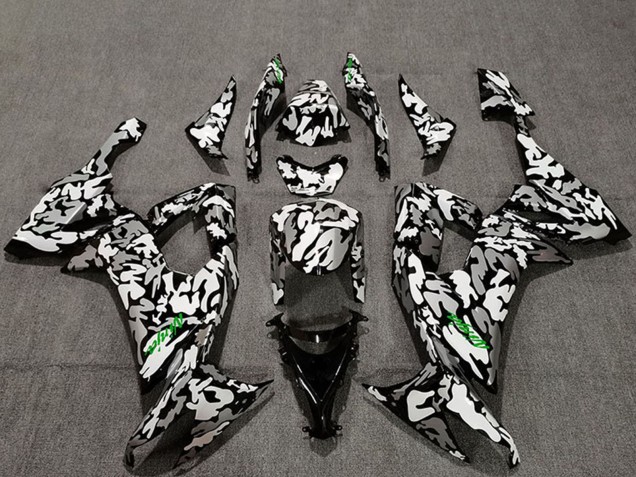 2008-2010 Kawasaki ZX10R Motorcycle Fairings - Camouflage Green Decals UK