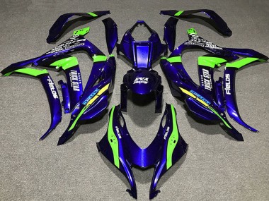 Custom 2016-2020 Kawasaki ZX10R Motorcycle Fairings - Deep Blue Green Trick Star Eva Racing UK