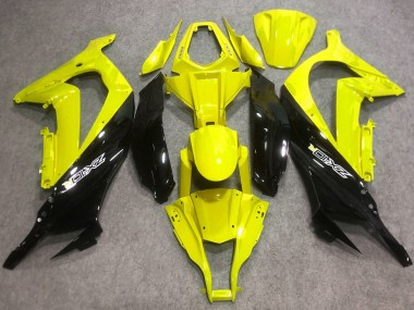 Custom 2016-2020 Kawasaki ZX10R Motorcycle Fairings - Yellow Glossy Black UK