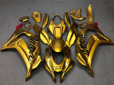 Custom 2016-2020 Kawasaki ZX10R Motorcycle Fairings - Gold Black Red UK