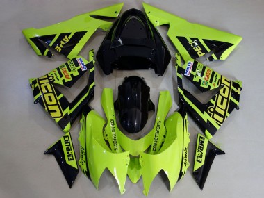 Custom 2004-2005 Kawasaki ZX10R Motorcycle Fairings - High Viz Yellow and Black UK
