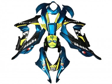 Custom 2016-2020 Kawasaki ZX10R Abs Motorcycle Fairings - Light Blue Yellow Shark UK