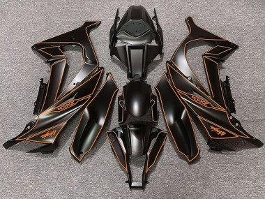 Custom 2011-2015 Kawasaki ZX10R Motorcycle Fairings - Matte Black Orange Lining UK