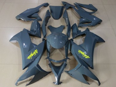 Custom 2008-2010 Kawasaki ZX10R Motorcycle Fairings - Dark Nardo Grey High Viz Yellow UK
