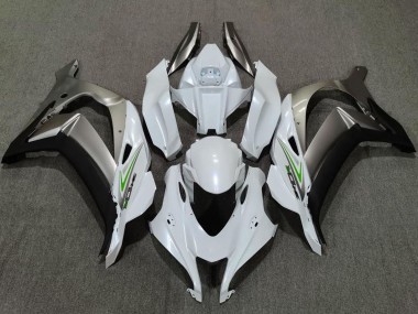 Custom 2016-2020 Kawasaki ZX10R Motorcycle Fairings - Pearl White Silver UK