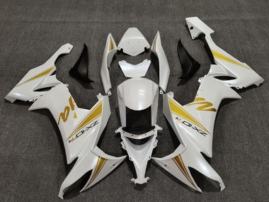 Custom 2008-2010 Kawasaki ZX10R Motorcycle Fairings - Pearl White Gold UK