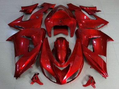 Custom 2006-2007 Kawasaki ZX10R Motorcycle Fairings - Deep Red UK