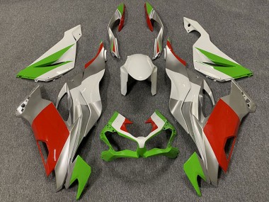 Custom 2019-2022 Kawasaki ZX6R Motorcycle Fairings - White Silver Green Red UK