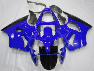 Custom 2000-2002 Kawasaki ZX6R Motorcycle Fairings - Blue Glossy Black UK