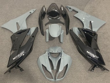 Custom 2009-2012 Kawasaki ZX6R Motorcycle Fairings - Grey Glossy Black UK