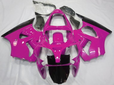 Custom 2000-2002 Kawasaki ZX6R Motorcycle Fairings - Pink Glossy Black UK