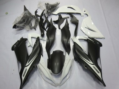 Custom 2013-2018 Kawasaki ZX6R Motorcycle Fairings - White Matte Black UK