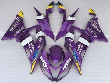 Custom 2013-2018 Kawasaki ZX6R Motorcycle Fairings - Purple Yellow White Blue UK