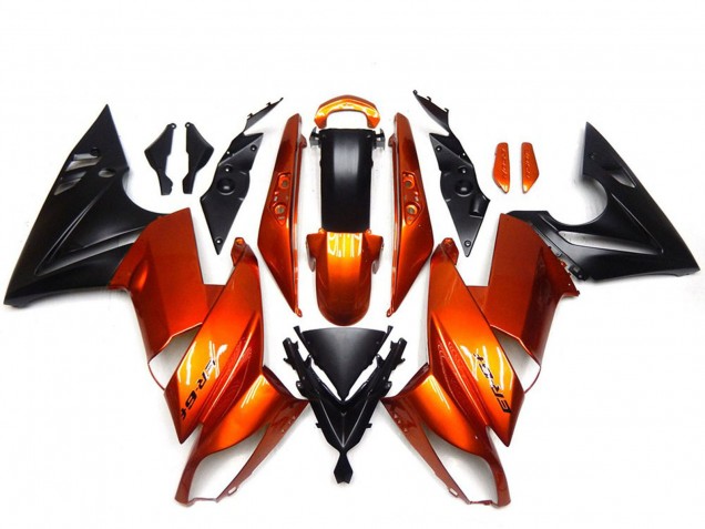 2009-2011 Kawasaki Ninja 650R Motorcycle Fairings - Orange Black UK