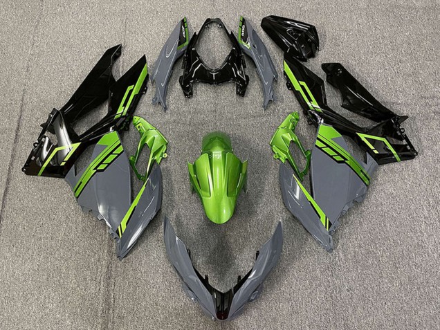 2018-2024 Kawasaki Ninja 400 Motorcycle Fairings - Green Nardo Grey Glossy Black UK