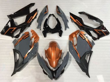 Custom 2018-2024 Kawasaki Ninja 400 Motorcycle Fairings - Orange Nardo Grey Glossy Black UK