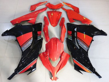 Custom 2013-2024 Kawasaki Ninja 300 Motorcycle Fairing - Red Black UK