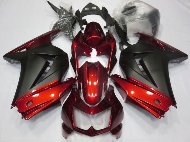 Custom 2008-2012 Kawasaki Ninja 250 Motorcycle Fairings - Red Matte Black UK