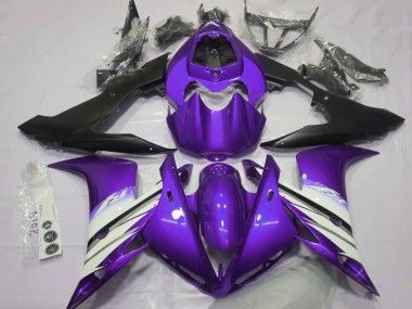 Custom 2004-2006 Yamaha R1 Motorcycle Fairings - Purple White Matte Black UK