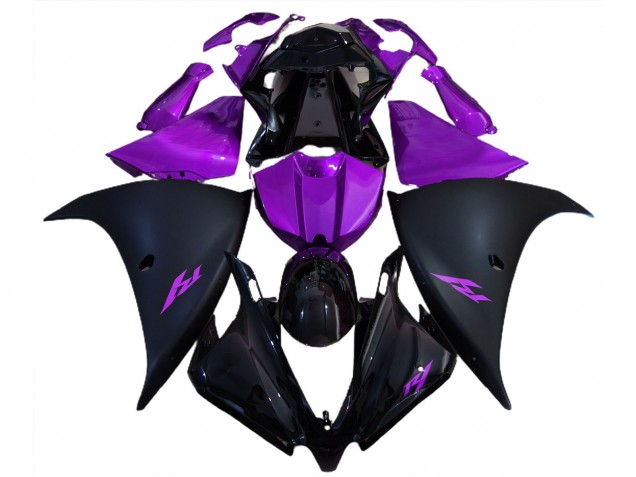2012-2014 Yamaha R1 Motorcycle Fairings - Glossy Black Matte Black Purple UK