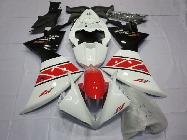 2012-2014 Yamaha R1 Motorcycle Fairings - White Red Black UK