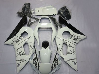 Custom 1998-2002 Yamaha R6 Motorcycle Fairings - White Black Corona Motul UK