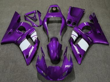 Custom 1998-2002 Yamaha R6 Motorcycle Fairings - Dark Purple White UK