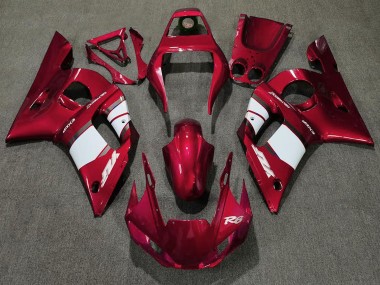 Custom 1998-2002 Yamaha R6 Motorcycle Fairing - Red White UK