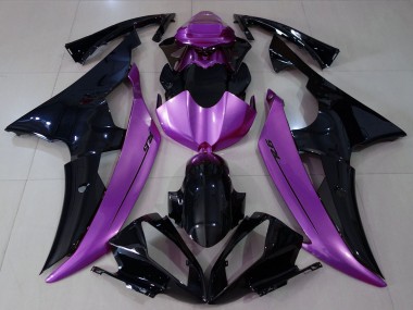 Custom 2008-2016 Yamaha R6 Motorcycle Fairings - Purple Glossy Black UK