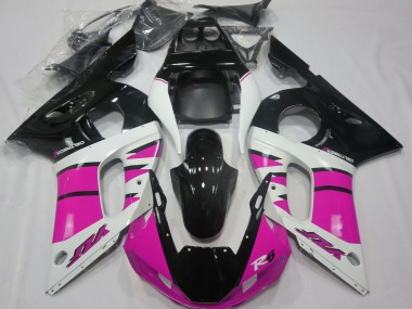 Custom 1998-2002 Yamaha R6 Motorcycle Fairings - White Pink Glossy Black UK