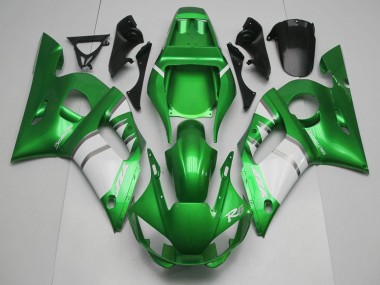 Custom 1998-2002 Yamaha R6 Motorcycle Fairings - Green White UK