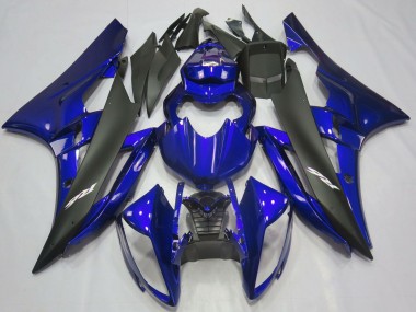 Custom 2006-2007 Yamaha R6 Motorcycle Fairings - Blue Matte Black UK