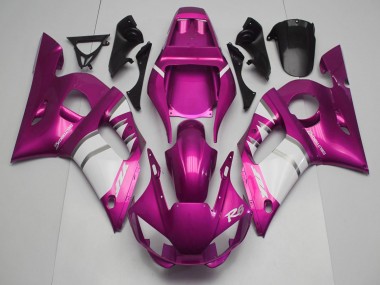 Custom 1998-2002 Yamaha R6 Motorcycle Fairings - Pink White UK