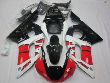Custom 1998-2002 Yamaha R6 Motorcycle Fairings - White Red Glossy Black UK