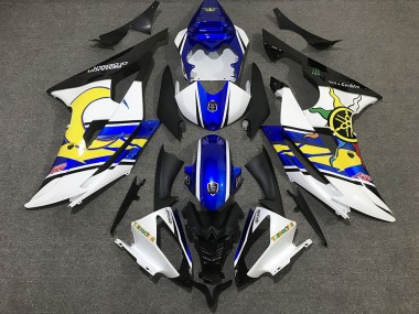 Custom 2008-2016 Yamaha R6 Motorcycle Fairing - White Blue Black Yellow UK