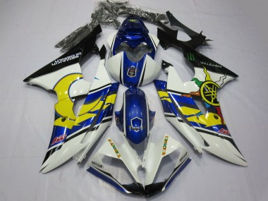 Custom 2008-2016 Yamaha R6 Motorcycle Fairings - White Blue Black Yellow UK