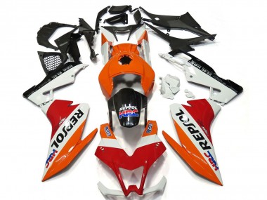 Custom 2012-2018 Aprilia RS4 125 Motorcycle Fairings - Orange White Red Glossy Black Repsol UK